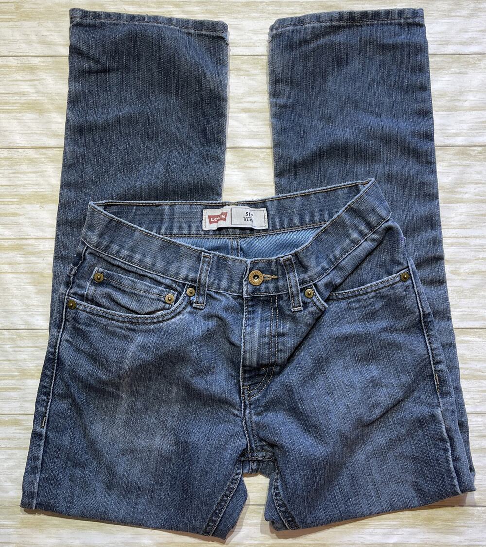 Levis 511 Slim Fit Boys Jeans Medium Wash Blue Denim Pants Size 16 REG 28x28